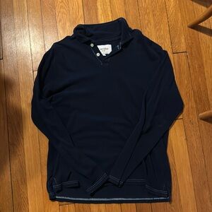 Mens hand dyed long sleeve denim polo. Rare find!
